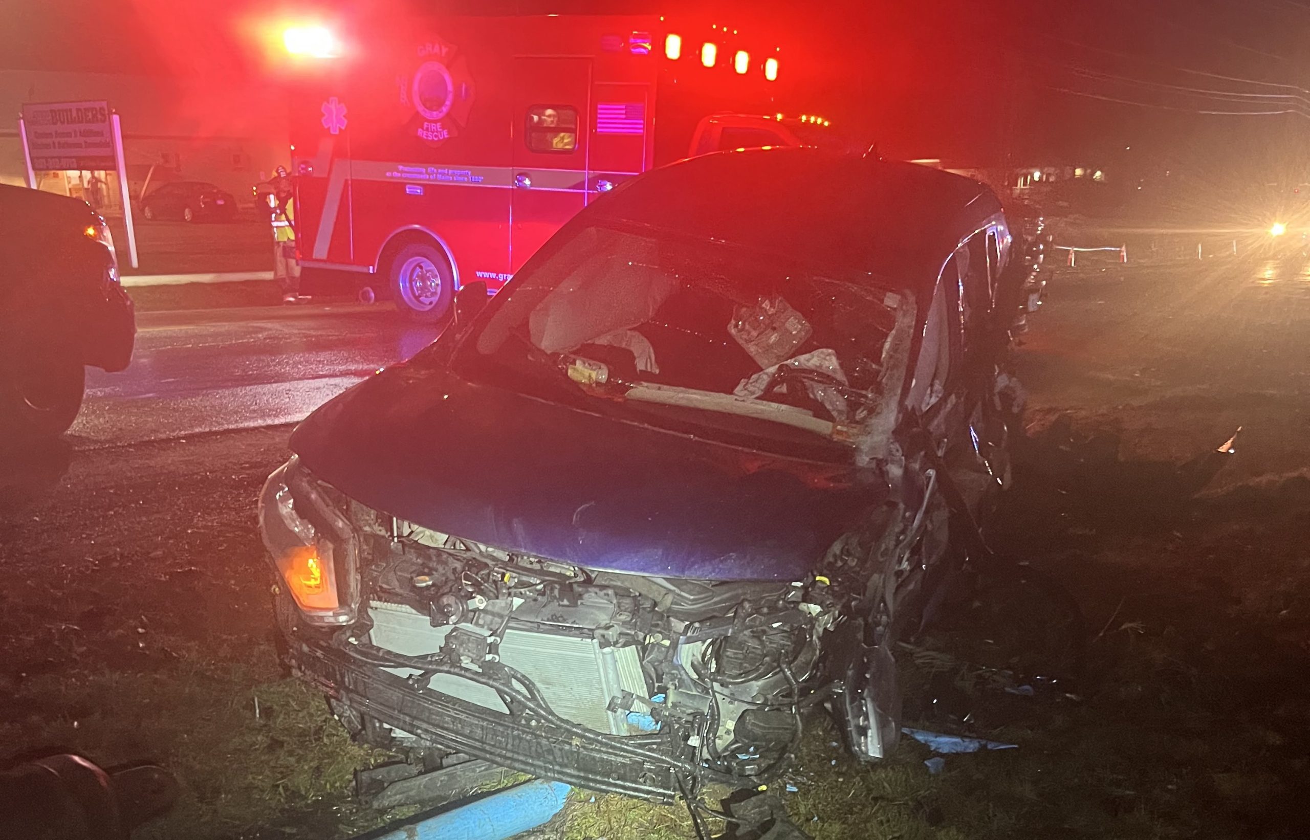 Gorham man hospitalized after crashing into tractor-trailer