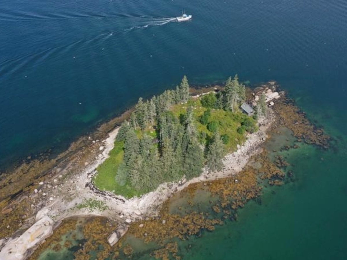 Private Maine coastal island with cabin for sale for $400K