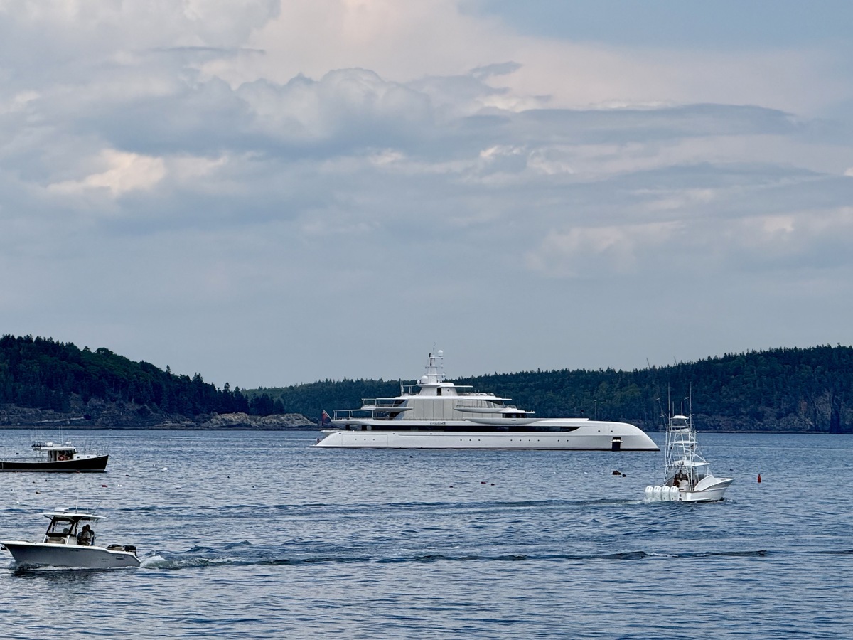 $120M superyacht owned by billionaire car dealer anchors off Bar Harbor